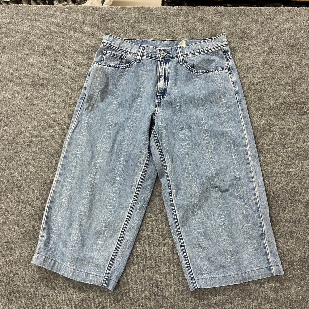Levi's Capri Jeans Womens Size 12 Blue Patterned Cotton Cropped Denim Casual